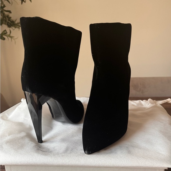 Saint Laurent Velvet Freja Ankle Boots - Picture 1 of 9
